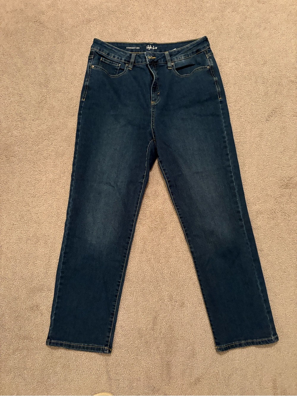 Style & Co. Women's Indigo Straight Leg Jeans 14 short
